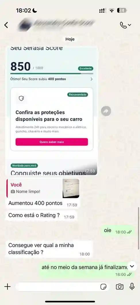 Relato de cliente sobre o plano de ação do Raio-X